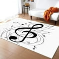 thumbnail image 1 of Black White Music Notation Area Rug, Black And White Note Art Soft Washable Rug, Anti-Slip Backing Decorative Rug For Living Room Bedroom Kitchen Dining Room Home Rug 1x2ft, 1 of 6