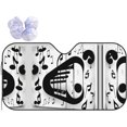 Black White Music Note Pattern Sun Shade Car Front Window Sunshade for