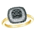 thumbnail image 1 of AFFY Black & White Natural Diamond Cluster Frame Ring in 10k Yellow Gold, 1 of 1