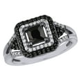 thumbnail image 1 of AFFY Black & White Natural Diamond Double Square Frame Engagement Ring in 10k White Gold, 1 of 1