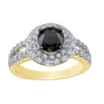 thumbnail image 1 of AFFY Black & White Natural Diamond Frame Engagement Ring in 10K White Gold (1.75 cttw), 1 of 1