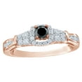 thumbnail image 1 of AFFY Black & White Natural Diamond Frame Engagement Ring in 10k Rose Gold, 1 of 1