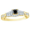 thumbnail image 1 of AFFY Black & White Natural Diamond Frame Engagement Ring in 10k Yellow Gold, 1 of 1