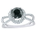 thumbnail image 1 of Black & White Natural Diamond Frame Ring in 10k White Gold, 1 of 1