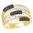 thumbnail image 1 of AFFY Black &White Natural Diamond Multi-Row Orbit Band Ring in 10k Yellow Gold, 1 of 1