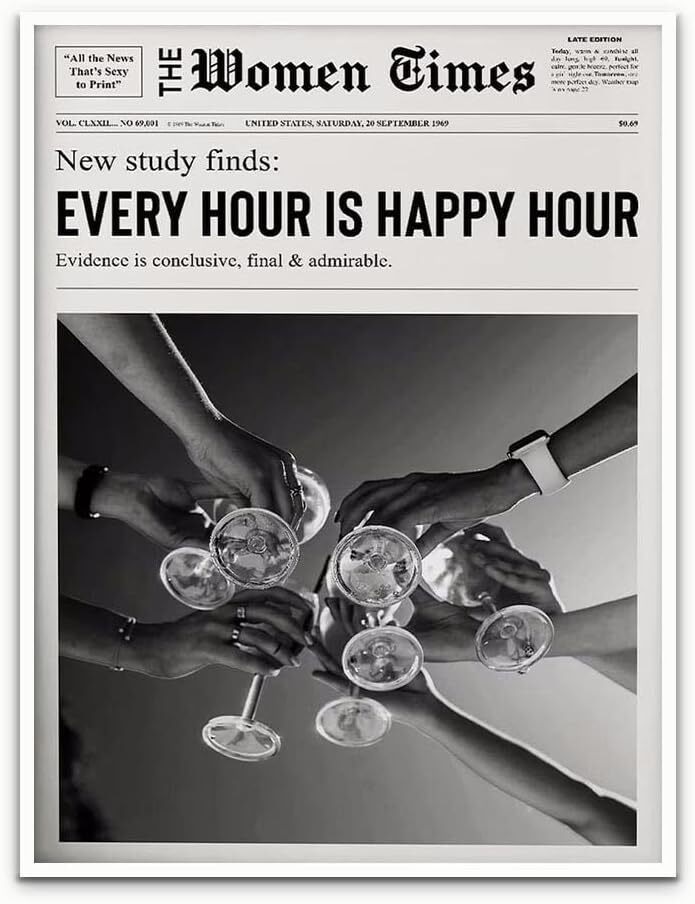 Black and White Newspaper Poster Better Late Than Ugly Poster Girls