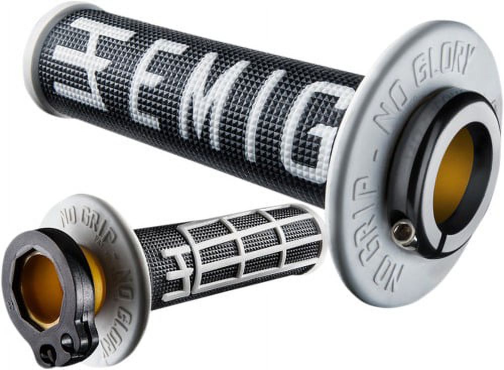 ODI H32EMBW Emig Racing V2 Lock On Half-Waffle Grips 2 Stroke Black ...