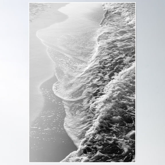 Black & White Ocean Dream Waves #1 #Water #Decor #Art Poster Wall Art, Modern Wall Decor For Living Room Bedroom, 8x12 UNFRAMED