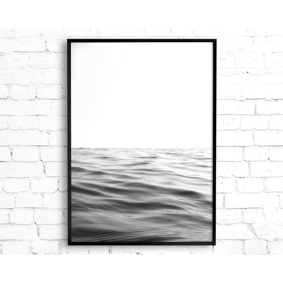 Black And White Ocean Print Coastal Wall Art, Ocean Photography Beach Decor Beach Lover, Wave Print Surf Art, Serene Wall Art Home Decor #4103, Unframed Poster Size 8x12