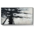 thumbnail image 1 of Black and White Oil Painting Black White Abstract Minimalist Artwork on Canvas Abstract Black Lines Shape Painting for Living Room Decor,Unstretched,Frameless,(46*92cm)18*36Inches, 1 of 5