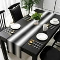 thumbnail image 1 of Black White Ombre Cotton Linen Long Table Runner 13 x 108 inch Modern Minimalism Gradient Abstract Non-slip Rectangular Dining Table Decor for Wedding Party Holiday Dinner, 1 of 8