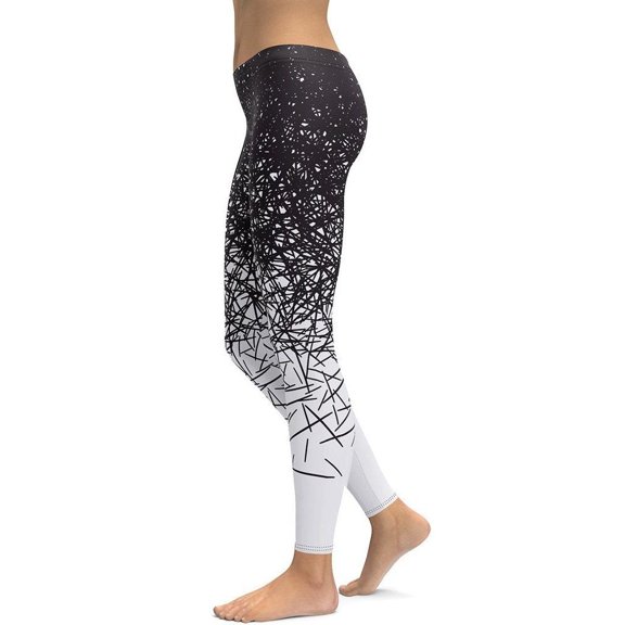 Black & White Ombre Leggings Size: XS for Women | FIERCEPULSE