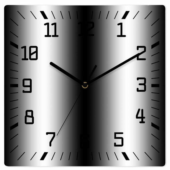 Black White Ombre Wooden Wall Clock Silent Non Ticking, Abstract Art Modern Black Gradient Square Wall Clocks Battery Operated, Decor Clock for Home Office, Living Room, Kitchen, 10 Inch