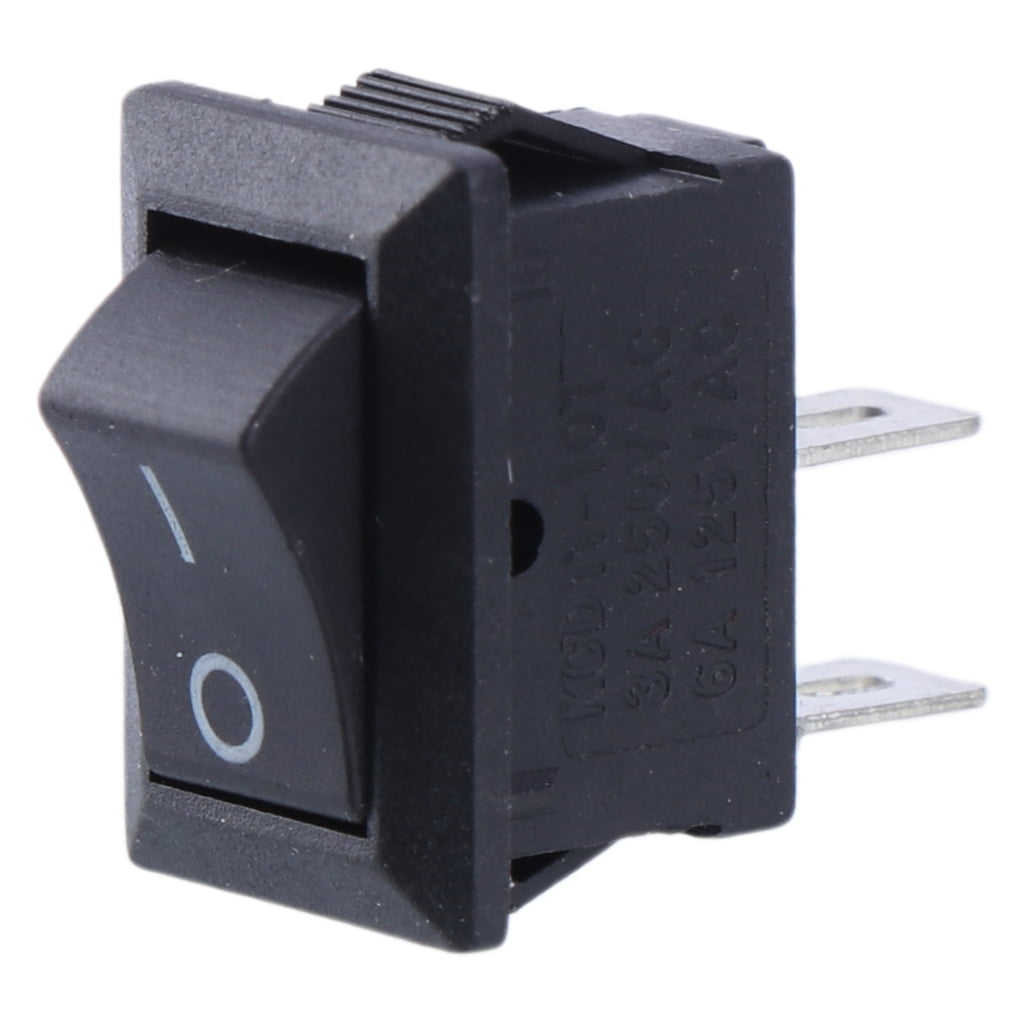 Black White On/Off Rectangle Rocker Switch Car Boat Button KCD1-2Pin ...