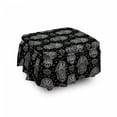 thumbnail image 1 of Black and White Ottoman Cover, All Seeing Eye, 2 Piece Slipcover Set with Ruffle Skirt for Square Round Cube Footstool Decorative Home Accent, Standard Size, Black White, by Ambesonne, 1 of 5