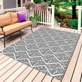 thumbnail image 1 of Black White Outdoor Rug 4x6 Ft, Non Slip Washable Area Rug, Modern Abstract Art Farmhouse Patio Rugs Carpet Runner, Large Floor Mat for Indoor/Outdoor Deck Porch Camping, 1 of 8