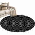 thumbnail image 1 of Black White Paisley Area Rug, Abstract Flower Washable Large Circle Carpet, Non Slip Round Rug for Living Room/Bedroom/Dining Room/Home Office/Dorm, 1 of 9