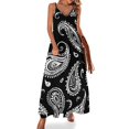 thumbnail image 1 of Black White Paisley Pattern Design Sleeveless Dress Woman Fashion Long Dresses Women's Summer Suit Dress Summer 2025 Women, 1 of 7