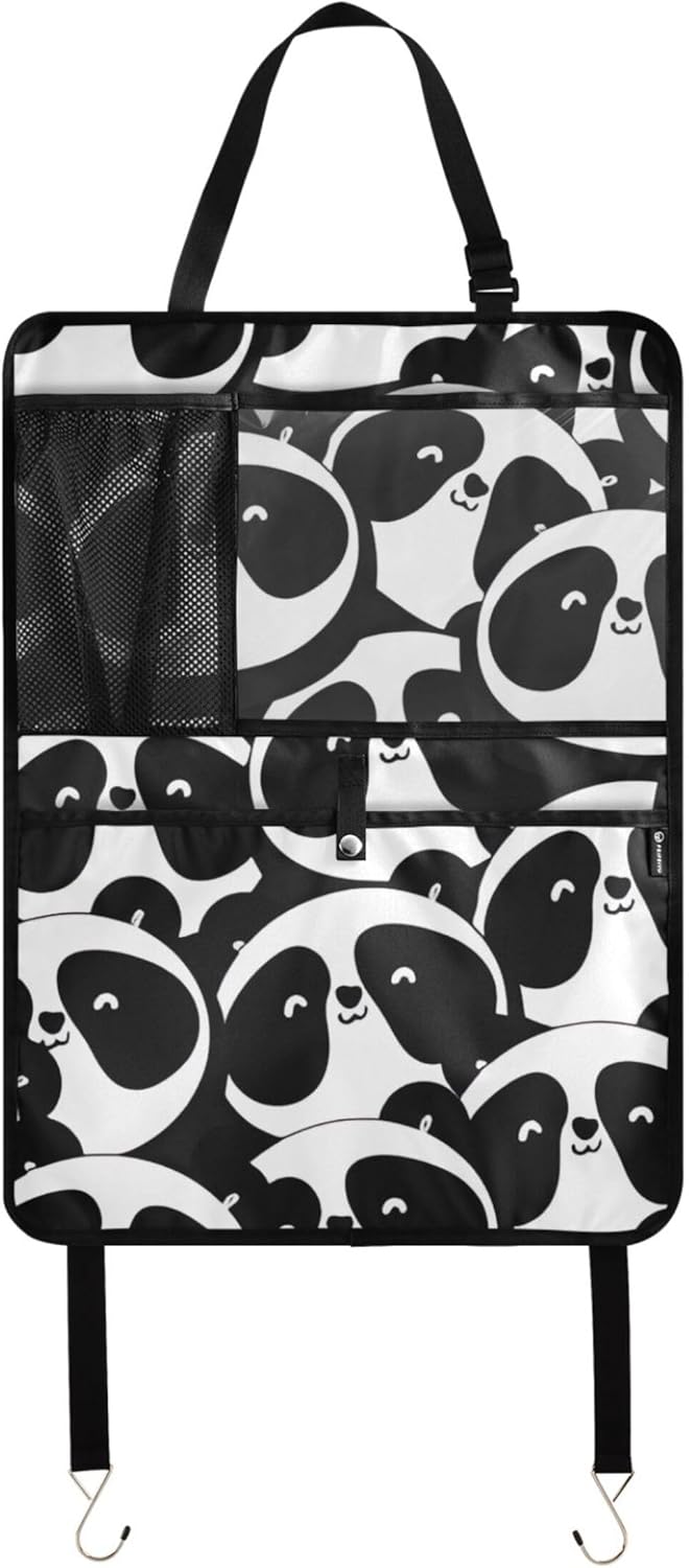 Black White Panda Bear Car Organizers And Storage Back Seat Car Seat