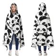 thumbnail image 1 of Black White Panda Wearable Blanket Hoodies for Women Men Adults Soft Cozy Cute Pandas Hooded Blankets for Sofa Office Decor Birthday Gifts 60X80 Inch, 1 of 5