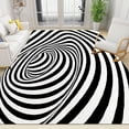 thumbnail image 1 of Black and White Pattern Area Rug Optical Illusion Vortex Cloakroom Rug Soft Short Pile Non-Slip Non-Shedding Washable Home Decor Carpet for Living Room Children's Room 3x5ft, 1 of 6