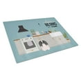 thumbnail image 1 of Black White Pekingese Kitchen Scene Glass Cutting Board - Large, 1 of 1