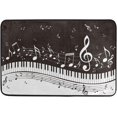 thumbnail image 1 of Black White Piano Keys Musical Notes Bath Mat Non Slip Super Absorbent Soft Bathroom Rugs Carpet Area Rug Door Mats for Living Room Entryway Bedroom Office 23.6x15.7 Inch, 1 of 5