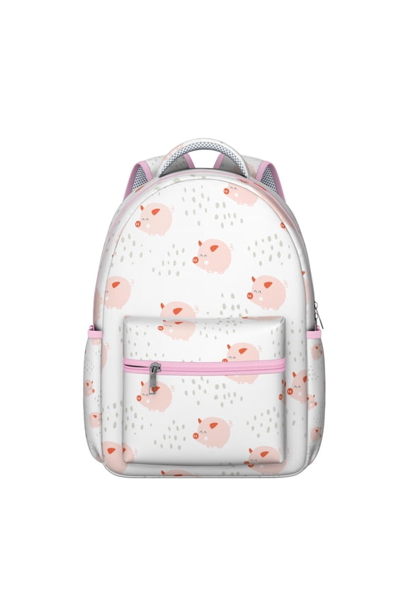 Black & White Pig Backpack for Men - Masculine Geometric Pattern with Molle Webbing, Tactical Style