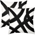 thumbnail image 1 of Black White Pillow Covers 16x16 Inch Set of 2 Modern Abstract Graffiti Art Line Decorative Throw Pillows Minimalist Geometric Cotton Linen Pillow Cases Home Decor For Sofa Couch Bedroom Outdoor, 1 of 6