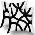 thumbnail image 1 of Black and White Pillow Covers 18x18 Set of 2 Boho Design Abstract Modern Art Line Minimalist Style Geometric Decorative Throw Pillows Bohemian Pillowcase Cotton Square Cushion Cover for Couch Sofa Bed, 1 of 6