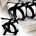 thumbnail image 1 of Black and White Pillow Covers Resistant Dust Bedroom Pillow Covers Washable Soft Pillow Covers Lightweight Travel Pillow Covers Simple Geometric Pillow Cover 17.7x17.7 Inch (1Pcs), 1 of 9