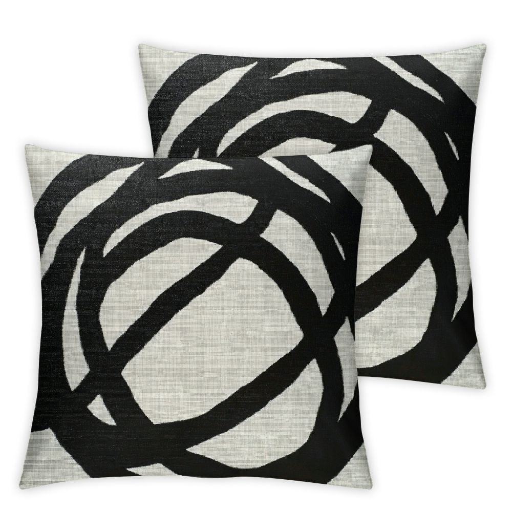 Gallery Detail: Black And White Pillow Covers Set Of 2 Geometric Abstract