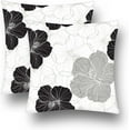 thumbnail image 1 of Black White Pillow Covers Set of 2 Grey Floral Throw Pillow Cover Soft Velvet Modern Accent Gray Peony Flower Decorative Couch Cushion Cover for Bed Living Room Chair Sofa Pillow Cases 16x16 Inch, 1 of 6