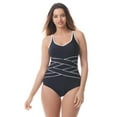 thumbnail image 1 of Black & White Piped Maillot by Sea & Sand Beachwear, 14, 1 of 3