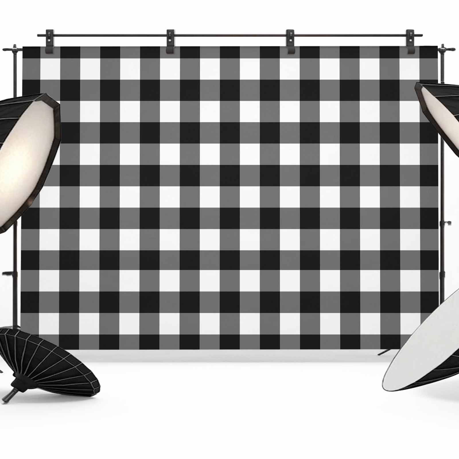 Black White Plaid Backdrop for Photography,Fabric Photo Background ...