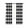 thumbnail image 1 of Black White Plaid Blackout Curtains, Light Blocking Print Window Curtains, Farmhouse Modern Art Checkered Thermal Insulated Window Drapes for Living Room Kitchen Cafe 2 Panels, 84"W x 63"L, 1 of 9