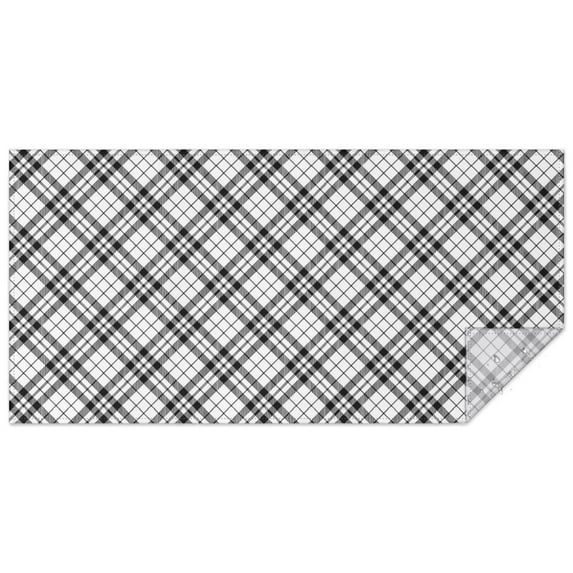 Black White Plaid Checkered Pattern Rectangle Tablecloth 60"x120",Waterproof Polyester Rectangle Table Cloth, Wipeable Spillproof Polyester Tablecloth for Dining, Camping, Indoor and Outdoor