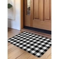 thumbnail image 1 of Black White Plaid Door Mat&nbsp;Indoor Outdoor Entrance, Non Slip Rug for Kitchen Bathroom Entryway Rug, Gradient Geometric Buffalo Checkered Washable Doormat Floor Mat for Office 24x36 Inch, 1 of 8