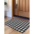 thumbnail image 1 of Black White Plaid Door Mat&nbsp;Indoor Outdoor Entrance,Non Slip Small Rug for Kitchen Bathroom Entryway Rug,Modern Simple Buffalo Check Gingham Washable Doormat Floor Mat 18x30 Inch, 1 of 8