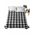 thumbnail image 1 of Black White Plaid Flat Sheet Only Twin Size, Soft Breathable Bed Top Sheets for Mattress, Modern Simple Buffalo Check Gingham Luxury Bedding Flat Sheets for Home Hotel Bedroom Bed Protection, 1 of 9