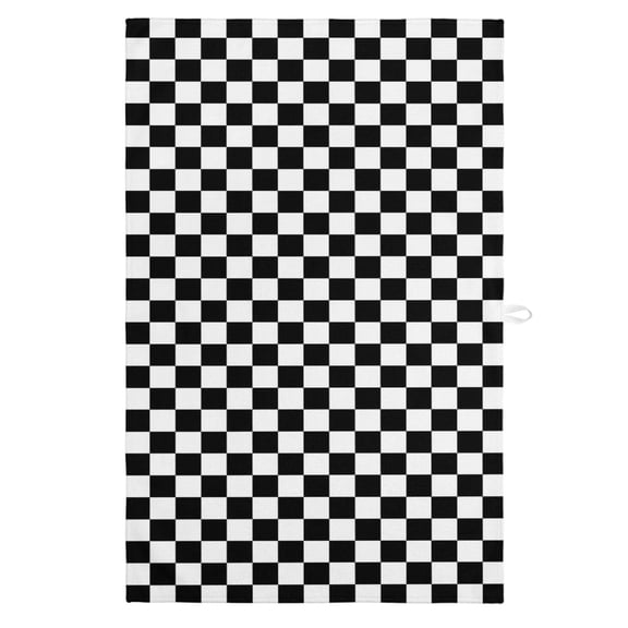 Black White Plaid Kitchen Towels, Absorbent Microfiber Kitchen Dish Hand Tea Bath Towel, Modern Buffalo Check Gingham Art Quick Dry Cleaning Cloth Dishclothes Decorative Sets, (1-PC, 18x28)