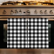 Black White Plaid Kitchen Towels Set of 1, Modern Simple Buffalo Check Gingham Absorbent Dish Towels for Kitchen, Microfiber Hand Towel, Quick Drying Tea Towel for Cleaning Decorative Dishcloths
