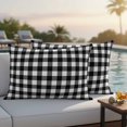 thumbnail image 1 of Black White Plaid Outdoor Pillow Covers 20x12 Inch Lumbar Pillow Covers Set of 2 Waterproof Decorative Throw Pillow Cases Modern Simple Buffalo Check Gingham Cushion Covers for Patio Furniture Garden, 1 of 8