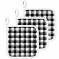 thumbnail image 1 of Black White Plaid Pot Holders for Kitchen Heatproof Potholder, 3 Pack Gradient Geometric Buffalo Checkered Hot Pads Multipurpose Oven Pads Cloth Potholders Trivet for Cooking Baking, 1 of 8