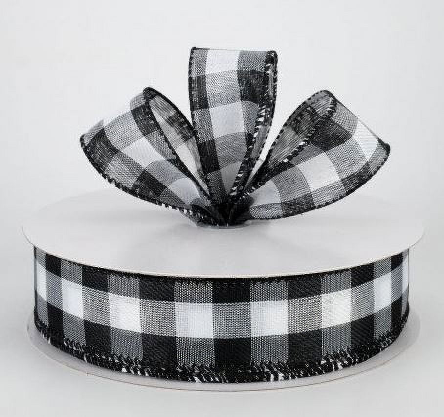 Black White Plaid Ribbon 1.5" X 50YCH0709-117