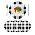 thumbnail image 1 of Black White Plaid Round 13 Inch Placemats Set of 4, Spring Farmhouse Buffalo Checkered HeatResistant Non Slip Place Mats for Dining Table, Wipeable Braided Kitchen Table Mats for Housewarming, 1 of 9