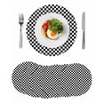 thumbnail image 1 of Black White Plaid Round 15 Inch Placemats Set of 6, Modern Buffalo Check Gingham Art HeatResistant Non Slip Place Mats for Dining Table, Wipeable Braided Kitchen Table Mats for Housewarming, 1 of 9