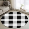 thumbnail image 1 of Black White Plaid Round Area Rug 3.3 FT, Non Slip Small Entryway Kitchen Mat, Spring Farmhouse Buffalo Checkered Washable Soft Circular Rug Non-Shedding Door Mat for Bathroom Playroom Kids Room, 1 of 9