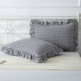 thumbnail image 1 of Black/White Plaid Ruffle Pillow Shams Standard Size Set of 2,Checkered Washed Cotton Gingham Pillow Covers Farmhouse Pillowcases 20"x26", 1 of 6