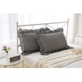 thumbnail image 1 of Black White Plaid Ruffles Pillow Shams Checkered Pillowcases Gingham Standard Twin Size Pillow Cases Washed Cotton Farmhouse Cottage Pillow Covers for Bed/Sofa(20"X26",Black/White Plaid),2-Pack, 1 of 9